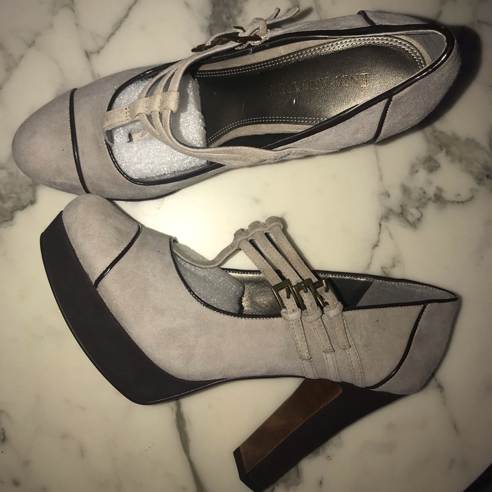 Enzo Angiolino Color Block Suede Mary Jane Shoes